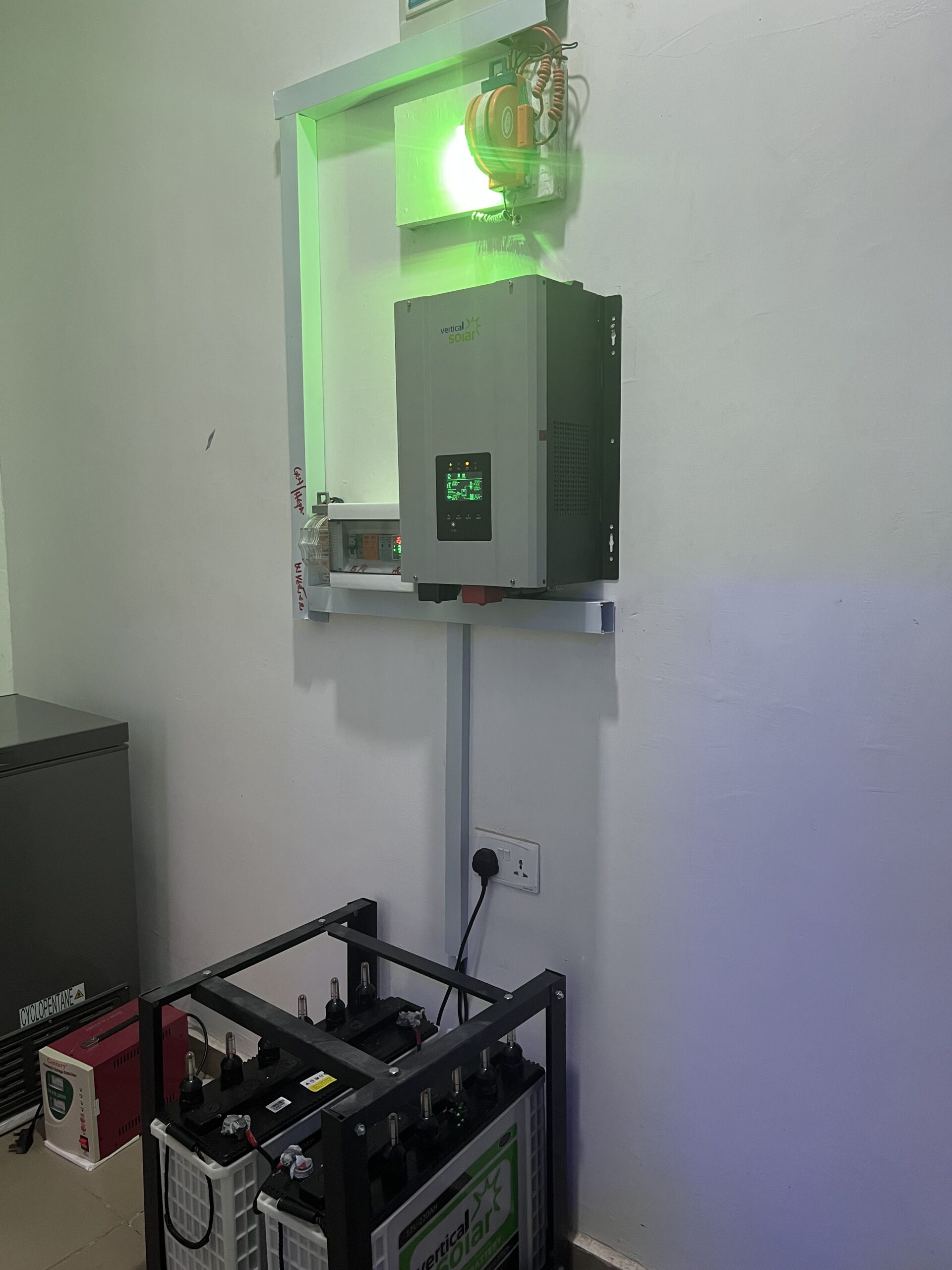 Solar panels and inverter setup